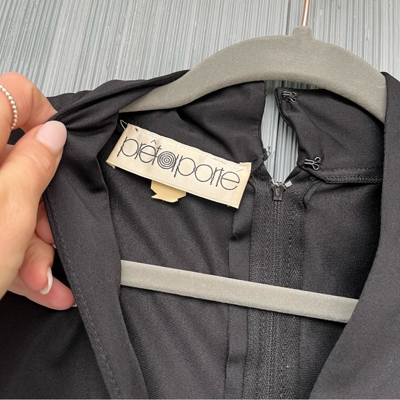 vintage Pretaporte patchwork dress / black + quilted skirt / women's size 10 - Picture 15 of 15